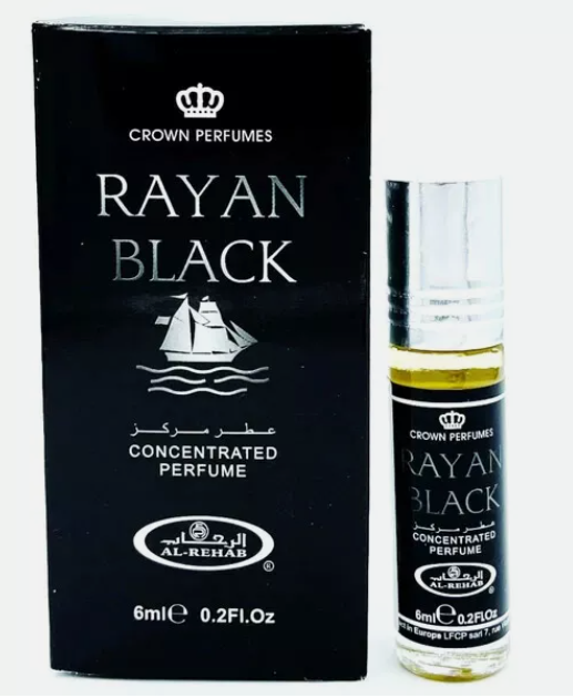 Pack of 6 - Rayan Black  6ml Perfume Oil by Al Rehab